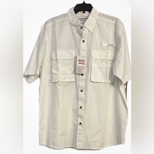 NWT Gander Mountain Men’s Guide Series White Short Slv Fishing Button Up Shirt L